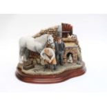 Border Fine Arts 'Finishing Off' (Horse and Blacksmith), model No. B0947 by Hans Kendrick, limited