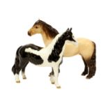 Beswick Horses Comprising: Highland Pony ''Mackionneach'', model No. 1644, dun gloss, Pinto Pony,