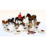 Beswick Animals Including: Huntsman, Style Two: Standing, model No. 1501, brown gloss, eight