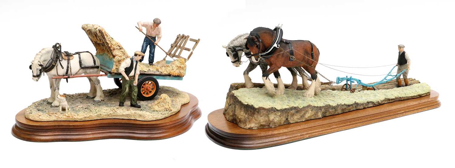 Border Fine Arts 'Stout Hearts' (Ploughing Scene), model No. JH34 by Ray Ayres; together with 'The