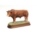 Border Fine Arts 'Limousin Bull' (Style One), model No. L32 by Anne Wall, limited edition 837/1500,