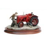 Border Fine Arts 'Kick Start' (David Brown Cropmaster Tractor, Farmer and Collie), model No. B0541