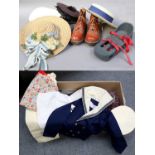 Assorted Childrens Costume Accessories, comprising a blue naval hat 'HMS Ocean' printed ribbon and