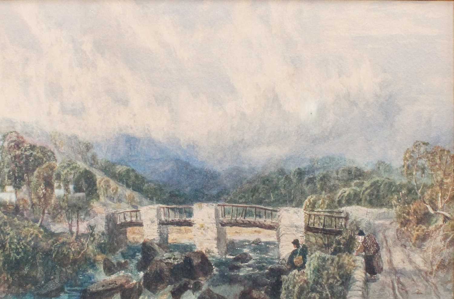 Attributed to John Wright Oakes ARA (1820-1887)"Pont-y-Pant Bridge, Betwys-y-Coed"Watercolour,