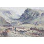 William Manners (1860-1942)Shepherd sheep dog and flockSigned, watercolour, 13.5cm by 19cm