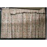 Chintz Garden, Sanderson Collection; two pairs of curtains and two pelmets, 224cm drop by 198cm
