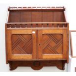 A Late 19th-century Oak Wall Cabinet, with open gallery and shaped apron, 62cm by 17cm by 73cmwith