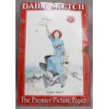 An Enamel Advertising Sign, Daily Sketch, The Premier Picture Paper, 'There First!', 51cm by