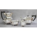 A Four-Piece George VI Silver Tea-Service, by Viners Ltd., Sheffield, 1946, each piece tapering