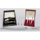 A Collection of Assorted Silver and Silver Plate, including a cased christening-spoon and pusher;