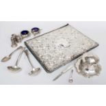 A Collection of Assorted Silver, comprising a Victorian silver-mounted desk-blotter, by William