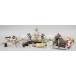 A Collection of Assorted Collectables, including Continental porcelain Christmas cake toppers (