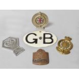 Vintage Car Badges, Royal Automobile Club, AA, Ford Product and GB plaque (one tray)