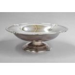 A George V Silver Pedestal Bowl, Maker's Mark Worn, Birmingham, 1929, circular and on spreading