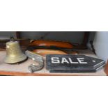 Miscellaneous items to include; a ships bell and bracket, engraved SS St. Kilda, two painted