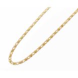 A 9 Carat Gold Fancy Link Necklace, length 50.7cmGross weight 10.0 grams.