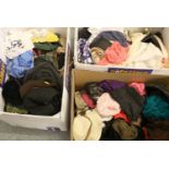 Quantity of Assorted Mainly Ladies 20th Century Hats, underskirts. scarves etc (in 3 boxes)