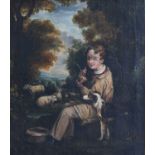 British School (19th Century)The Young Shephard at his flockOil on canvas, 34cm by 30cm