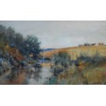 Frank Dean (1865-1947)"On the Carey River"Signed, watercolour, 29cm by 49cm
