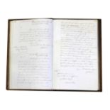 HMS Malabar Montagu (Capt. Sir W.A.), An interesting manuscript copy book, commencing with an