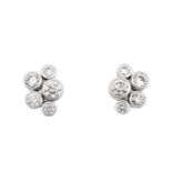 A Pair of Platinum Diamond 'Raindance' Earrings, by Boodlesfive vari-sized round brilliant cut