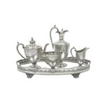 A Four-Piece Victorian Silver Tea-Service, by White, Henderson and Co., Sheffield, 1874