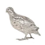 A German Silver Model of a Game Bird, by Neresheimer, Hanau, With English Import Marks for Berthold