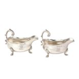 A Pair of George IV Silver Sauceboats, by William Stroud, London, 1824