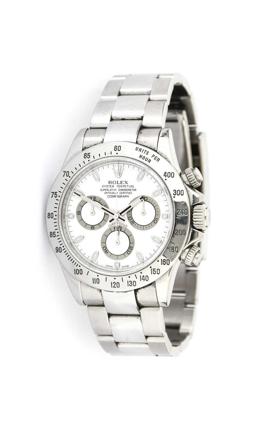 Rolex: A Fine Stainless Steel Automatic Chronograph Wristwatch, signed Rolex, Oyster, Perpetual,