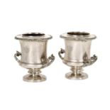 A Pair of Old Sheffield Plate Wine-Coolers, Collars and Liners, by Matthew Boulton, Birmingham, Fir