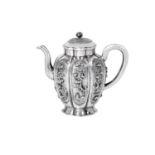 A Chinese Silver Rice-Wine Ewer, Probably Qianlong Period (1735-1796), With Marks for Cornelis Knuy