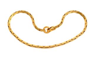 A Fancy Link Necklace, by Cartierformed of yellow plain polished rectangular linkslength 42cmThe