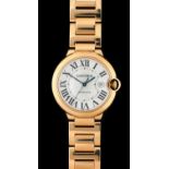 Cartier: A Fine 18 Carat Rose Gold Automatic Calendar Centre Seconds Wristwatch, signed Cartier,