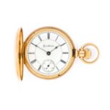 Rockford: A 14 Carat Gold Full Hunter Keyless Pocket Watch, signed R.W.Co, Rockford, Illinois, circa