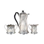 A Three-Piece Victorian Silver Coffee-Service, by Charles Edward Nixon, Sheffield, 1900, Retailed b