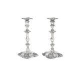 A Pair of Silver Edward VII Silver Candlesticks, by William Hutton and Sons Ltd., London, 1905