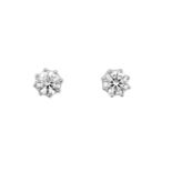 A Pair of 18 Carat Gold Diamond Solitaire Earringsthe round brilliant cut diamonds, in white claw