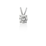 An 18 Carat White Gold Diamond Solitaire Pendantthe round brilliant cut diamond in a four claw