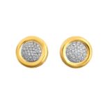 A Pair of Diamond Earrings, by Theo Fennellthe central dome set throughout with round brilliant