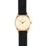 Rolex: A 9 Carat Gold Centre Seconds Wristwatch, signed Rolex, Precision, 1959, manual wound lever