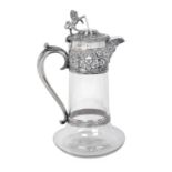 A Victorian Silver-Mounted Glass Claret-Jug, by Horace Woodward and Co., Birmingham, 1876