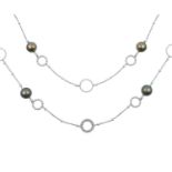 An 18 Carat White Gold Tahitian Pearl and Diamond 'Circus' Necklace, by Boodlesthe trace link