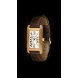 Cartier: An 18 Carat Gold Automatic Calendar Centre Seconds Wristwatch, signed Cartier, model: