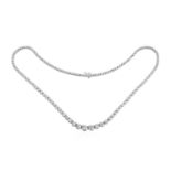 A Diamond Rivière Necklacethe graduated round brilliant cut diamonds in white claw settings, total