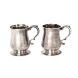 A Pair of George II Provincial Silver Mugs, by John Langlands and John Goodrick, Newcastle, 1754
