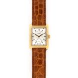 Patek Philippe: A Good 18 Carat Yellow Gold Rectangular Shaped Wristwatch, signed Patek Philippe,