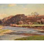 Owen Bowen ROI, PRCam A (1873-1967) "River Wharfe Wattle Syke" Signed, oil on canvas, 50cm by