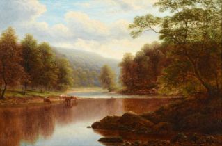 William Mellor (1851-1931) "On the Wharfe, Bolton Woods"Signed, inscribed verso, oil on canvas, 50cm