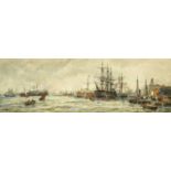 Thomas Bush Hardy RA, RBA (1842-1897)"North Shields"Signed, inscribed and dated (18)97,