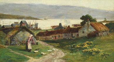 David Fulton RSW (1848-1930) Scottish"Gallanach, Loch Gair"Signed and dated (18)84, oil on canvas,